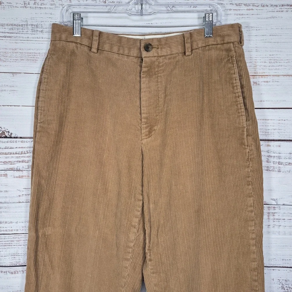 Brooks Brothers 346 Mens Corduroy Pants Tan Brown Cotton Chinos 34x32